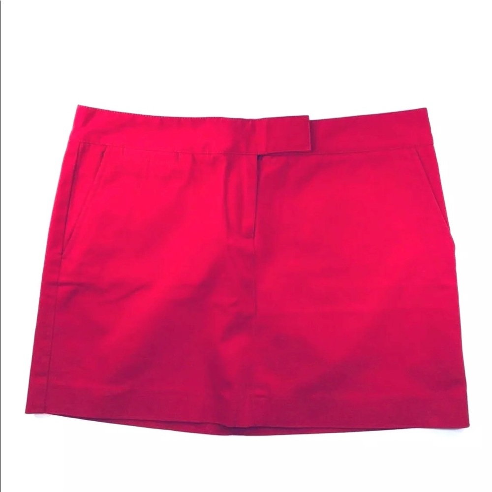 J Crew Red Skirt With Pockets Size 10